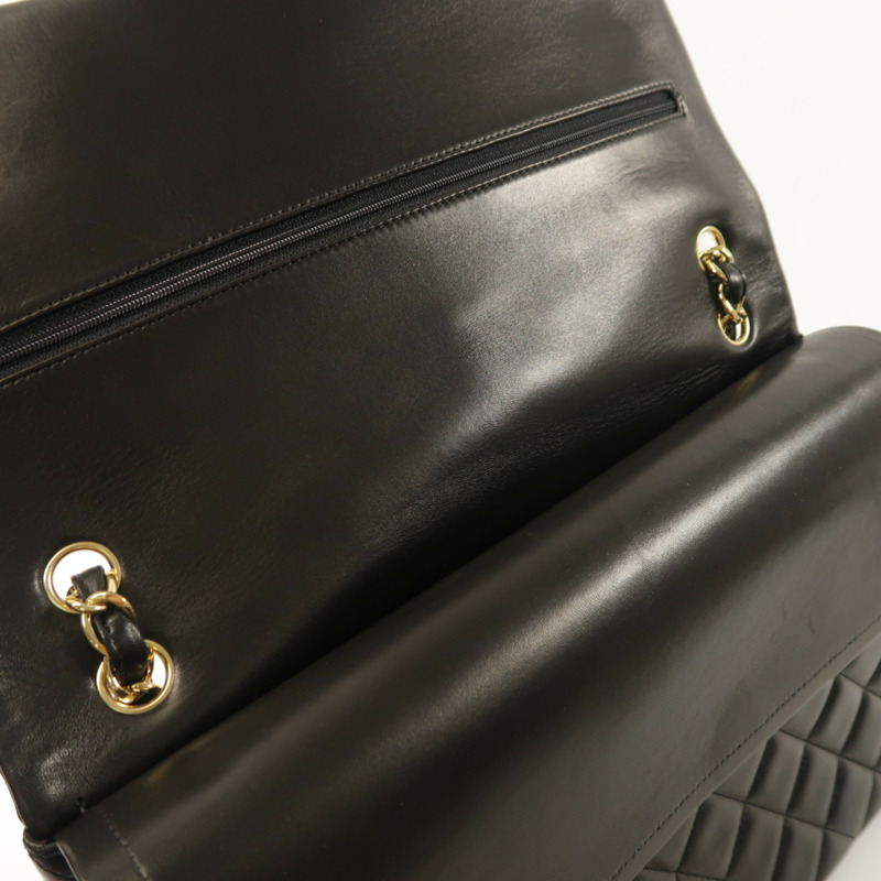 CHANEL 羊皮皮革Maxi Classic鏈帶肩背袋-16