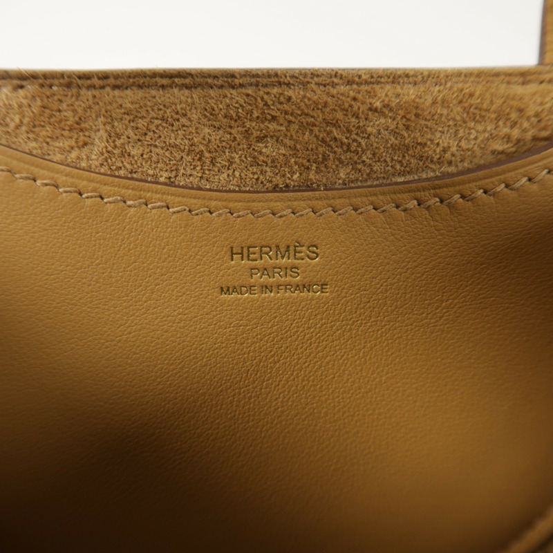 HERMES Clemence皮革In The Loop 18手挽袋Biscuit-5