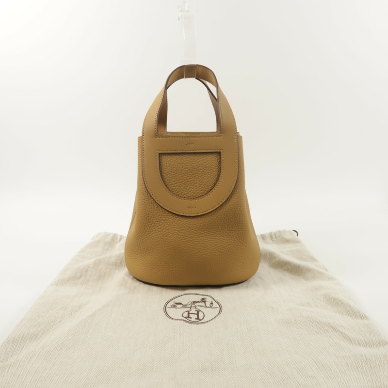 HERMES Clemence皮革In The Loop 18手挽袋Biscuit-8