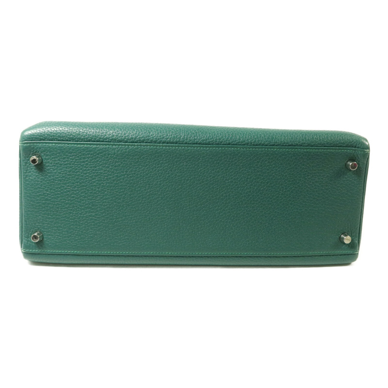 HERMES Clemence皮革Kelly 35手挽肩背兩用袋Malachite-3