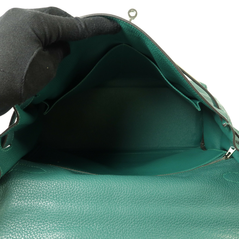HERMES Clemence皮革Kelly 35手挽肩背兩用袋Malachite-4