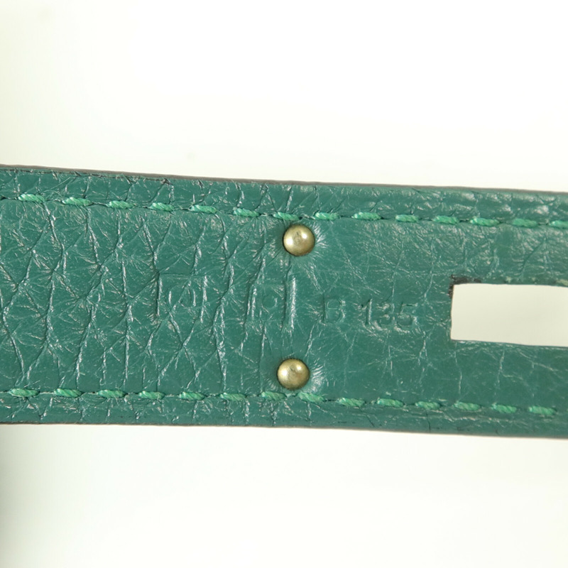 HERMES Clemence皮革Kelly 35手挽肩背兩用袋Malachite-6