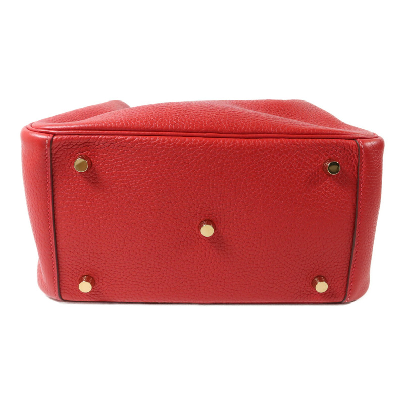 HERMES Togo皮革Lindy 26肩背袋Rouge Casaque-3