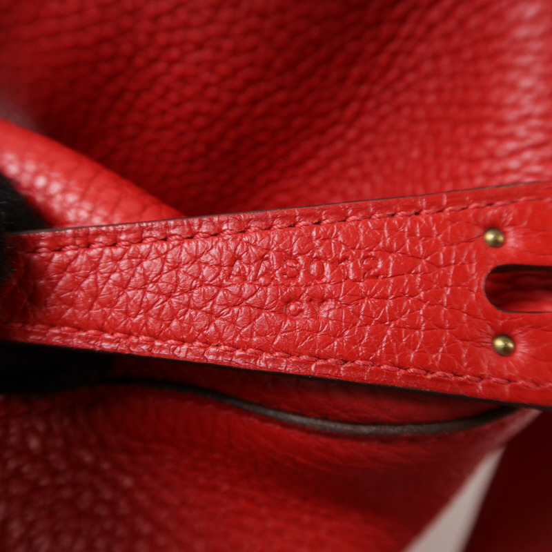 HERMES Togo皮革Lindy 26肩背袋Rouge Casaque-6