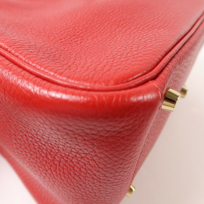 HERMES Togo皮革Lindy 26肩背袋Rouge Casaque-12