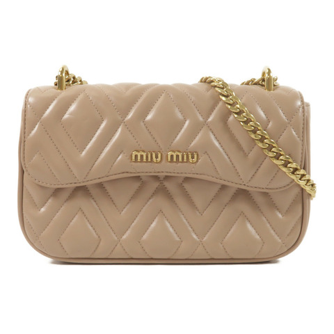 Miu Miu 羊皮皮革Chain Shoulder鏈帶肩背袋