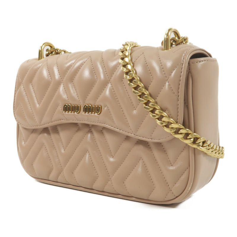 Miu Miu 羊皮皮革Chain Shoulder鏈帶肩背袋-2