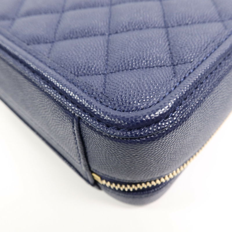 CHANEL 牛皮皮革CC Filigree Vanity Case手挽肩背兩用袋-14