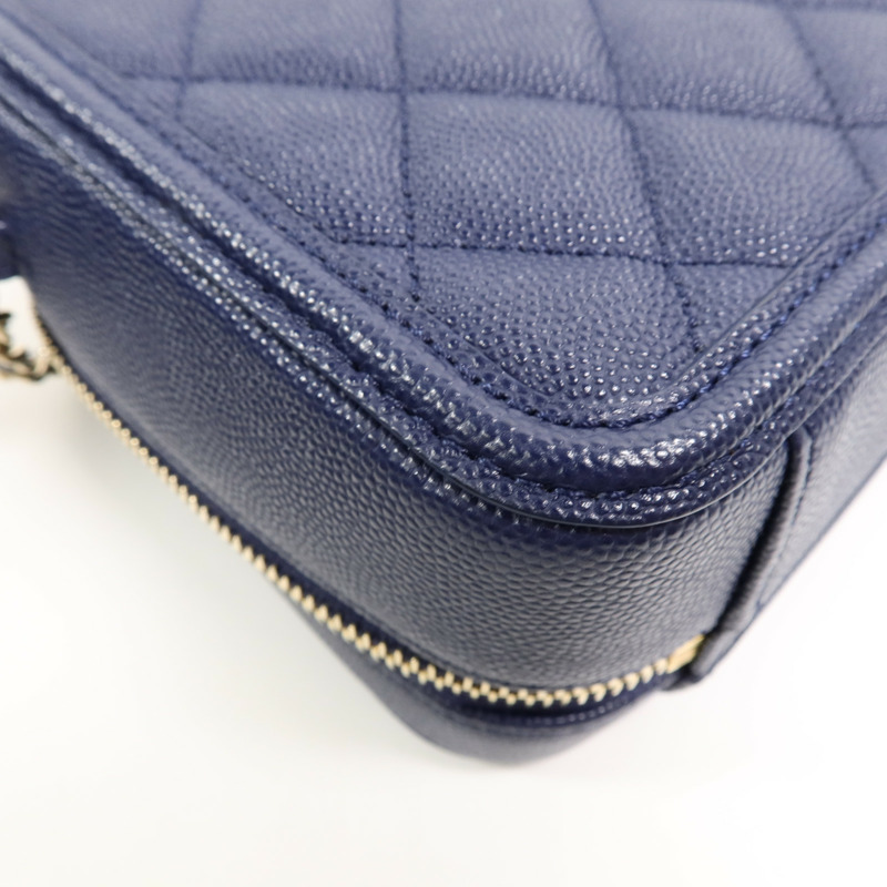 CHANEL 牛皮皮革CC Filigree Vanity Case手挽肩背兩用袋-15