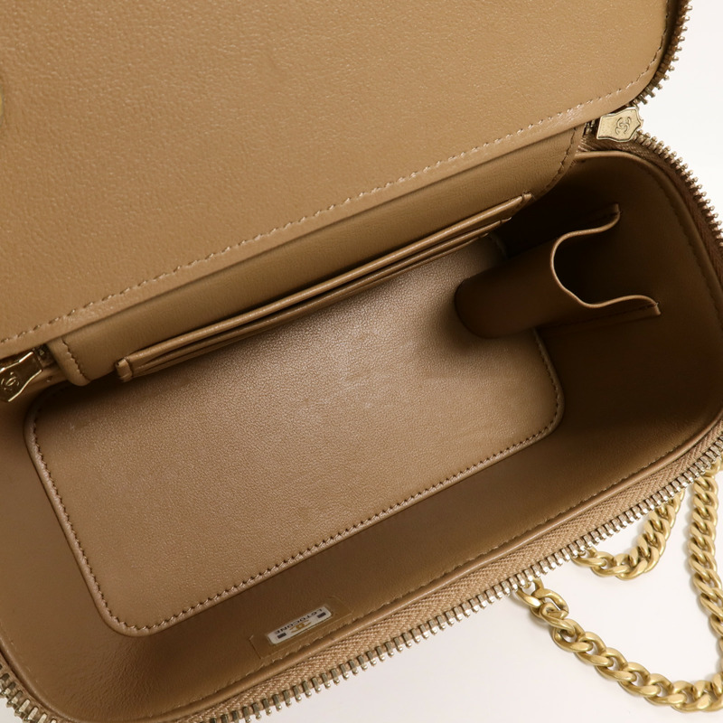 CHANEL 羊皮皮革Vanity Case鏈帶肩背袋-4