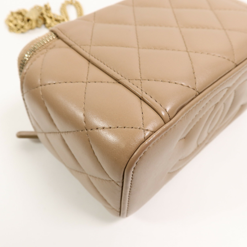 CHANEL 羊皮皮革Vanity Case鏈帶肩背袋-14