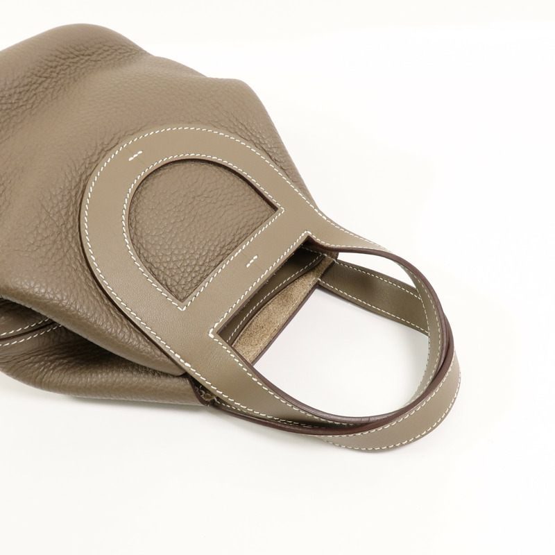HERMES Clemence皮革In The Loop 18手挽袋Etoupe-7