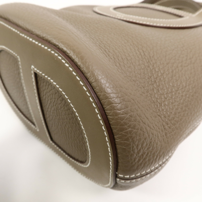 HERMES Clemence皮革In The Loop 18手挽袋Etoupe-12