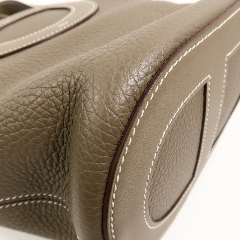 HERMES Clemence皮革In The Loop 18手挽袋Etoupe-13