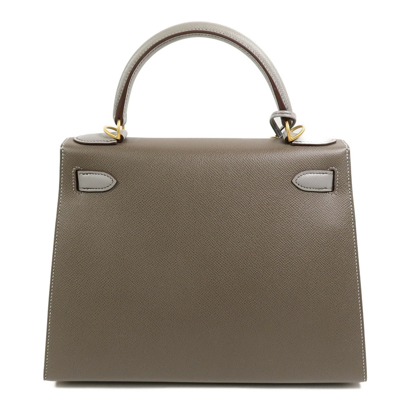HERMES Epsom皮革Kelly 28 SPO手挽肩背兩用袋Etoupe/Gris Mouette-1