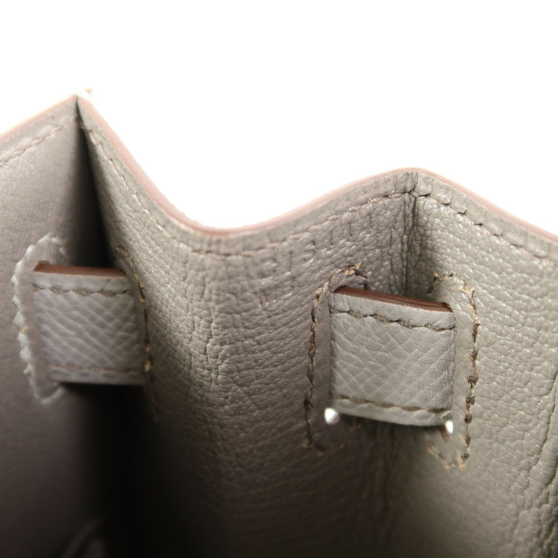 HERMES Epsom皮革Kelly 28 SPO手挽肩背兩用袋Etoupe/Gris Mouette-6