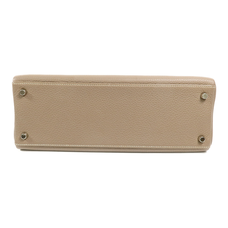 HERMES Clemence皮革Kelly 32手挽肩背兩用袋Etoupe-3