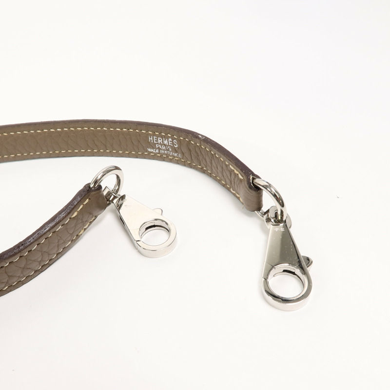 HERMES Clemence皮革Kelly 32手挽肩背兩用袋Etoupe-15