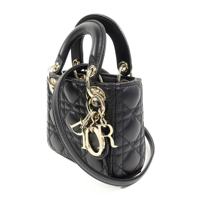 Dior 羊皮皮革Lady Dior Micro手挽肩背兩用袋-2