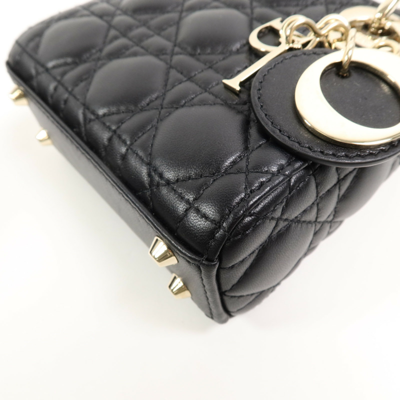 Dior 羊皮皮革Lady Dior Micro手挽肩背兩用袋-10