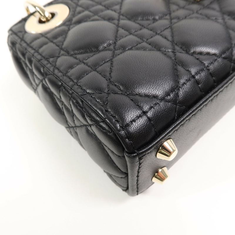 Dior 羊皮皮革Lady Dior Micro手挽肩背兩用袋-11