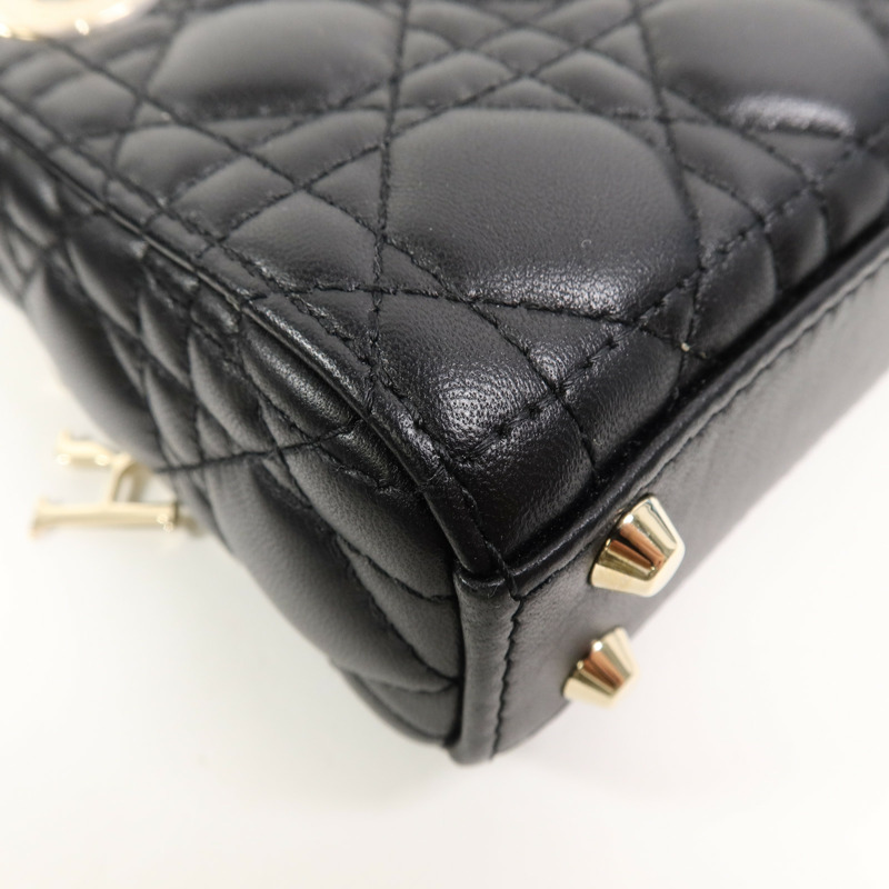 Dior 羊皮皮革Lady Dior Micro手挽肩背兩用袋-12