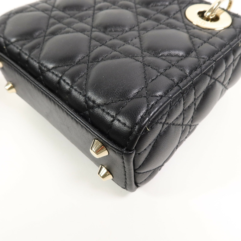 Dior 羊皮皮革Lady Dior Micro手挽肩背兩用袋-13