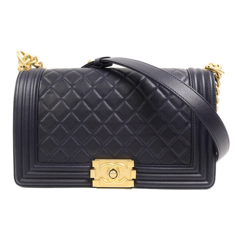 CHANEL 羊皮皮革Boy 25鏈帶肩背袋