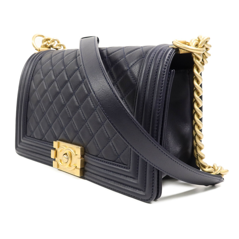 CHANEL 羊皮皮革Boy 25鏈帶肩背袋-2