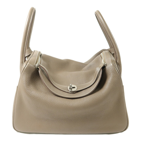 HERMES Clemence皮革Lindy 34手挽肩背兩用袋Etoupe