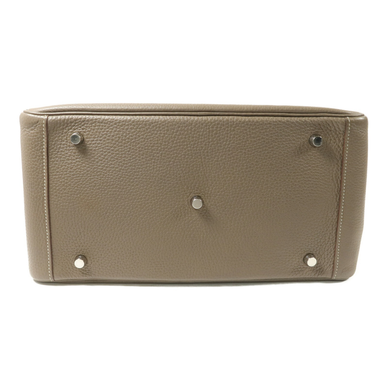 HERMES Clemence皮革Lindy 34手挽肩背兩用袋Etoupe-3