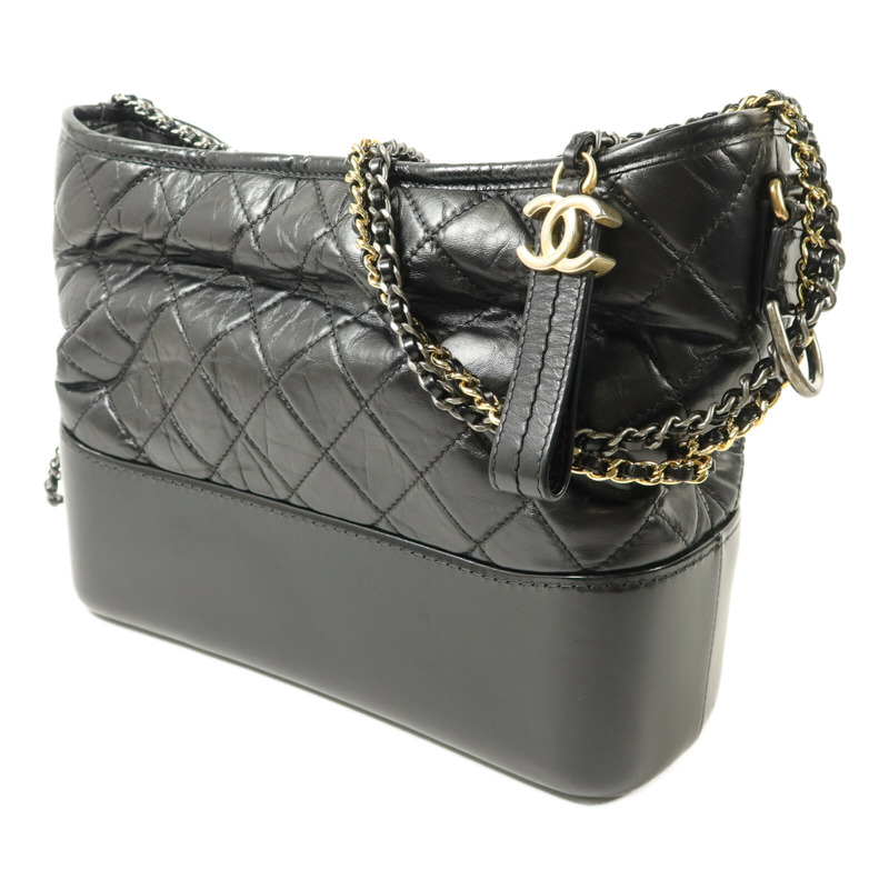 CHANEL 牛皮皮革Gabrielle Medium鏈帶手挽肩背兩用袋-1