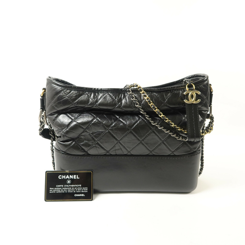 CHANEL 牛皮皮革Gabrielle Medium鏈帶手挽肩背兩用袋-9
