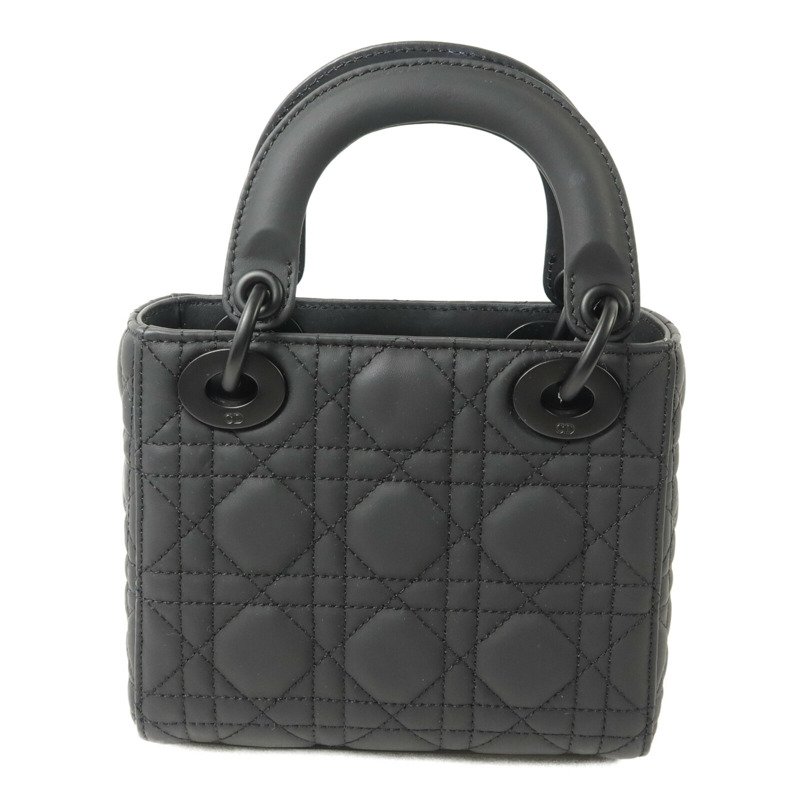 Dior 牛皮皮革Mini Lady Dior鏈帶手挽肩背兩用袋-2