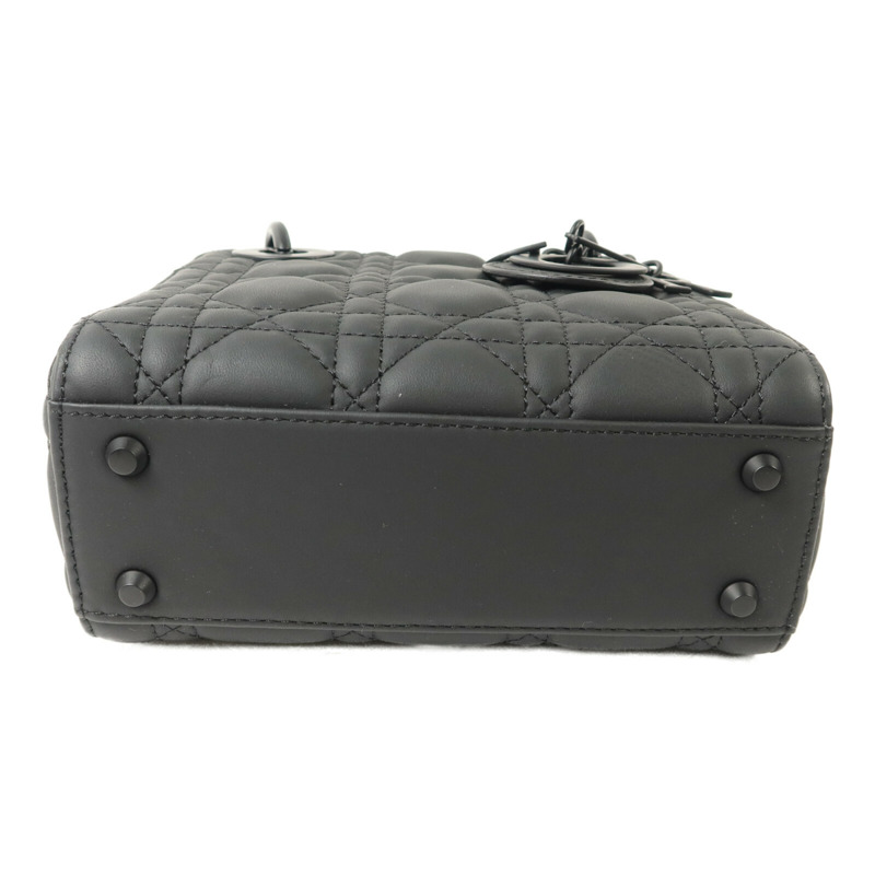 Dior 牛皮皮革Mini Lady Dior鏈帶手挽肩背兩用袋-3