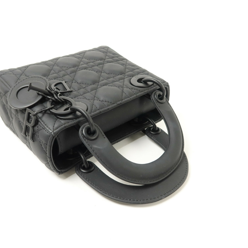 Dior 牛皮皮革Mini Lady Dior鏈帶手挽肩背兩用袋-7
