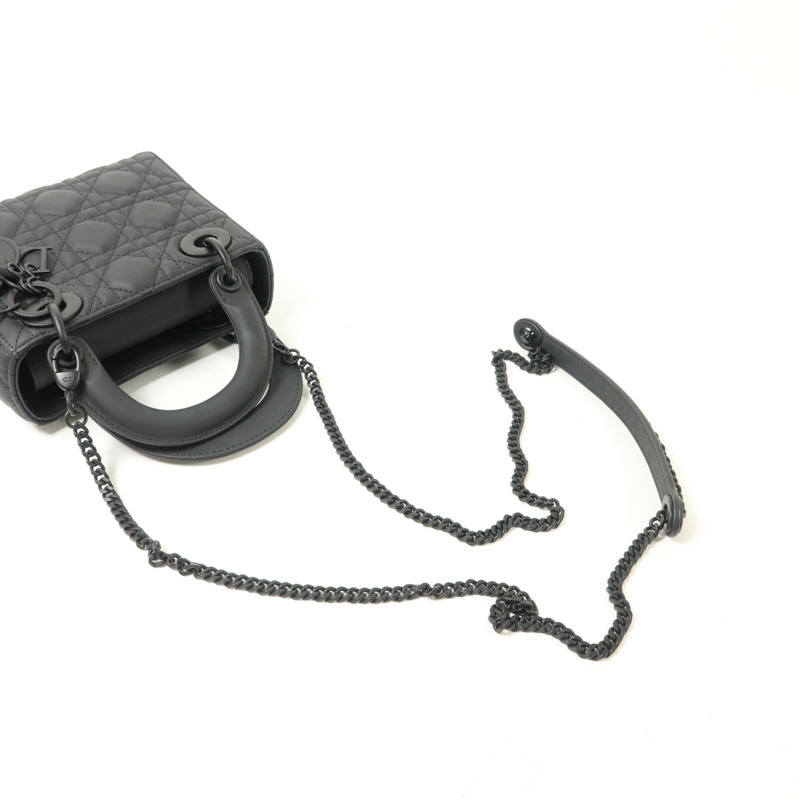 Dior 牛皮皮革Mini Lady Dior鏈帶手挽肩背兩用袋-8