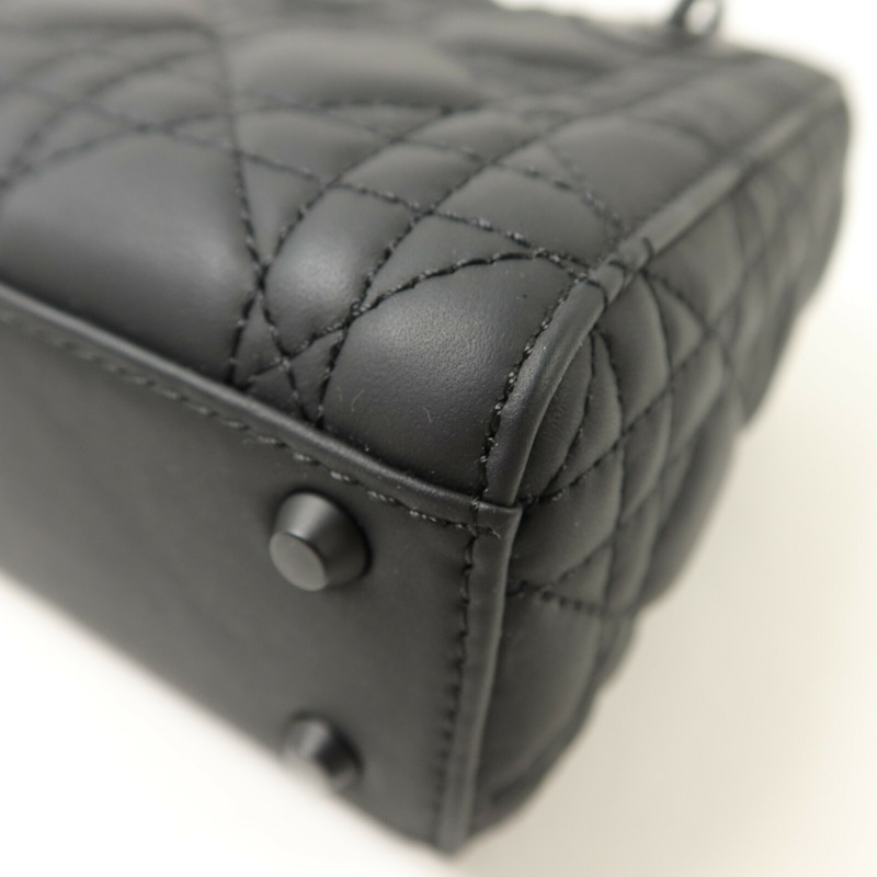 Dior 牛皮皮革Mini Lady Dior鏈帶手挽肩背兩用袋-13