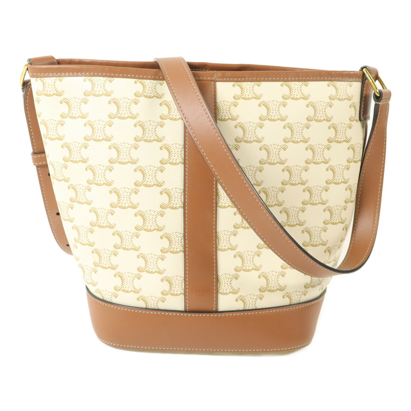 CELINE 塗層帆布Triomphe Bucket Bag Small肩背袋-0