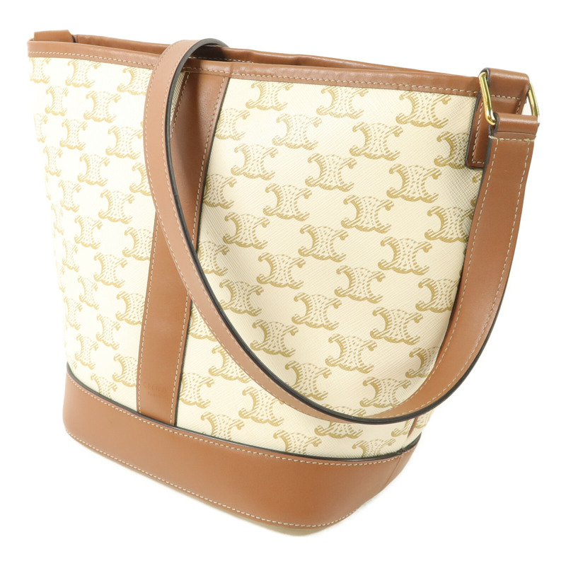 CELINE 塗層帆布Triomphe Bucket Bag Small肩背袋-1