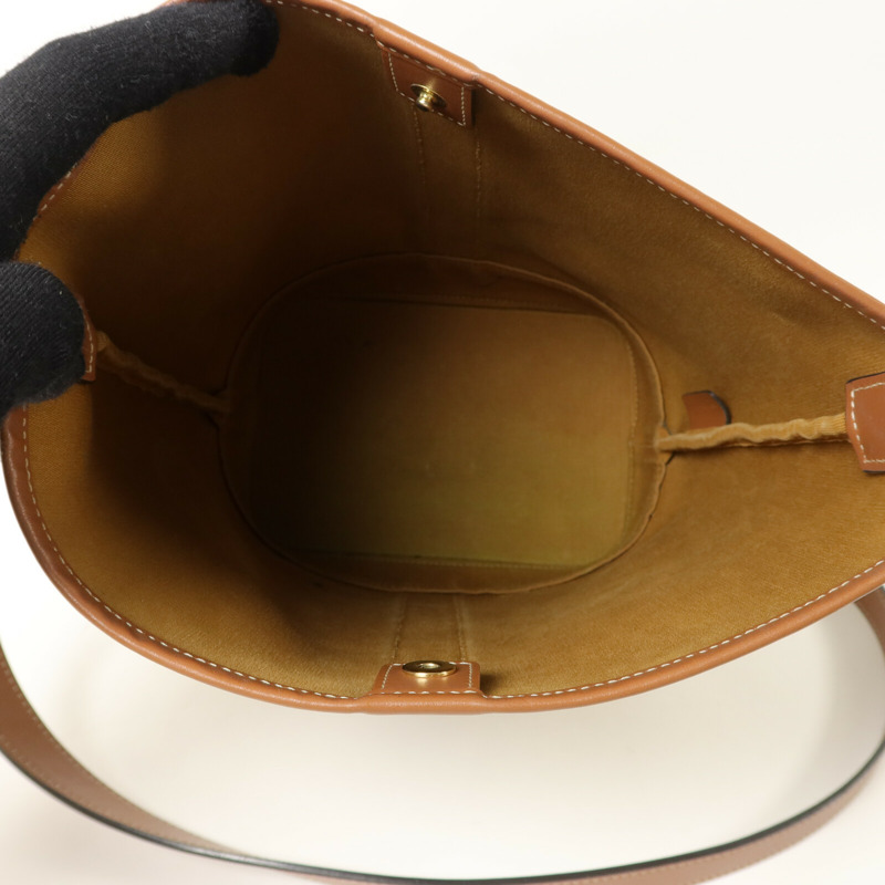 CELINE 塗層帆布Triomphe Bucket Bag Small肩背袋-4