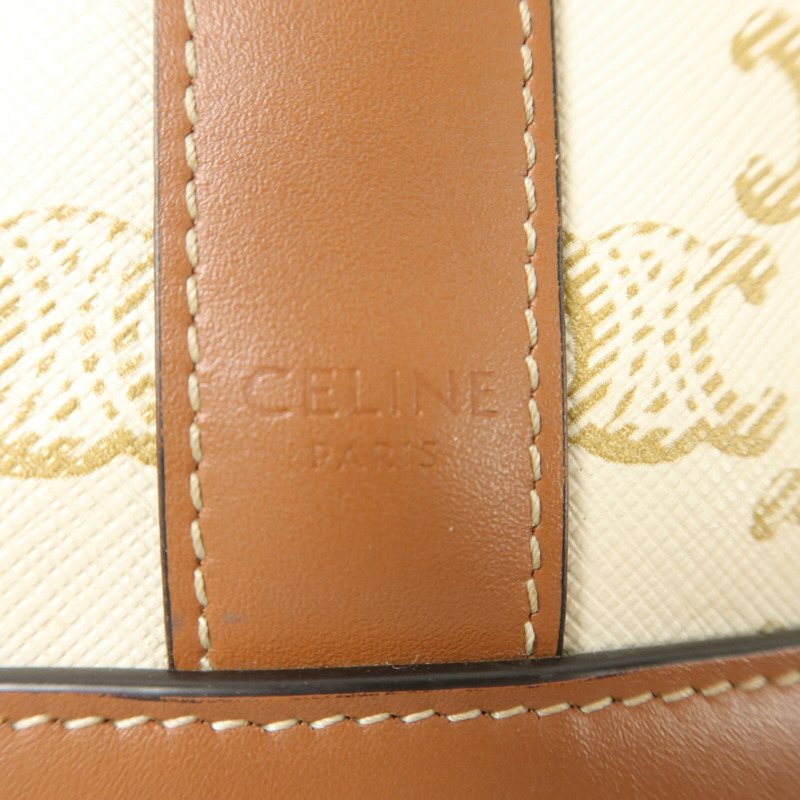 CELINE 塗層帆布Triomphe Bucket Bag Small肩背袋-5