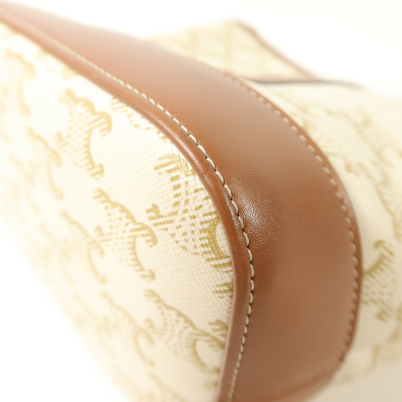 CELINE 塗層帆布Triomphe Bucket Bag Small肩背袋-11