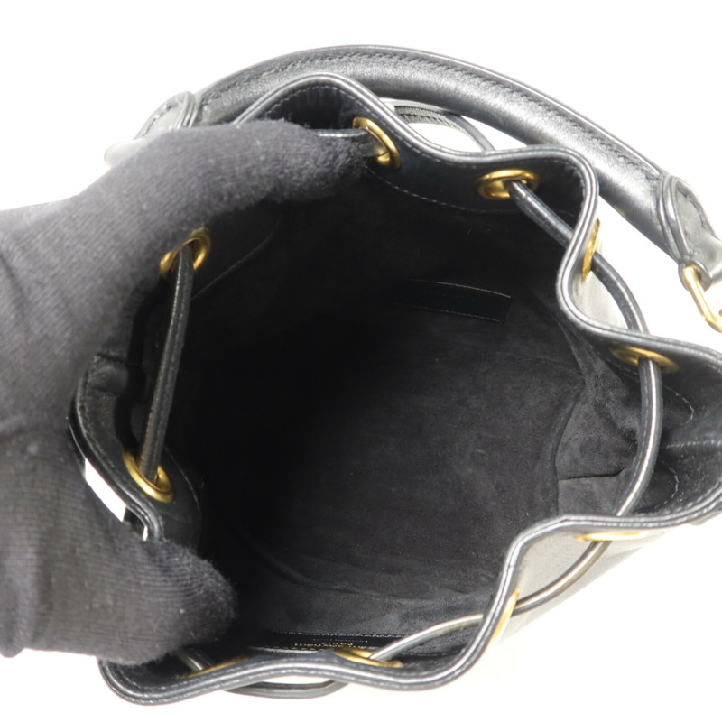 SAINT LAURENT 牛皮皮革Small Bucket手挽肩背兩用袋-4