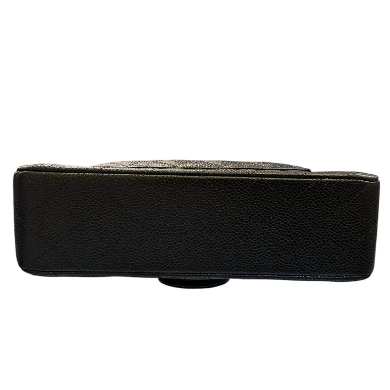 CHANEL黑色荔枝皮金扣肩背包-2