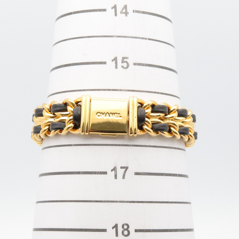 香奈兒 (Chanel) CHANEL Première L 女士腕錶，鍍金 (GP)，皮革錶帶，黑色，H0001-7