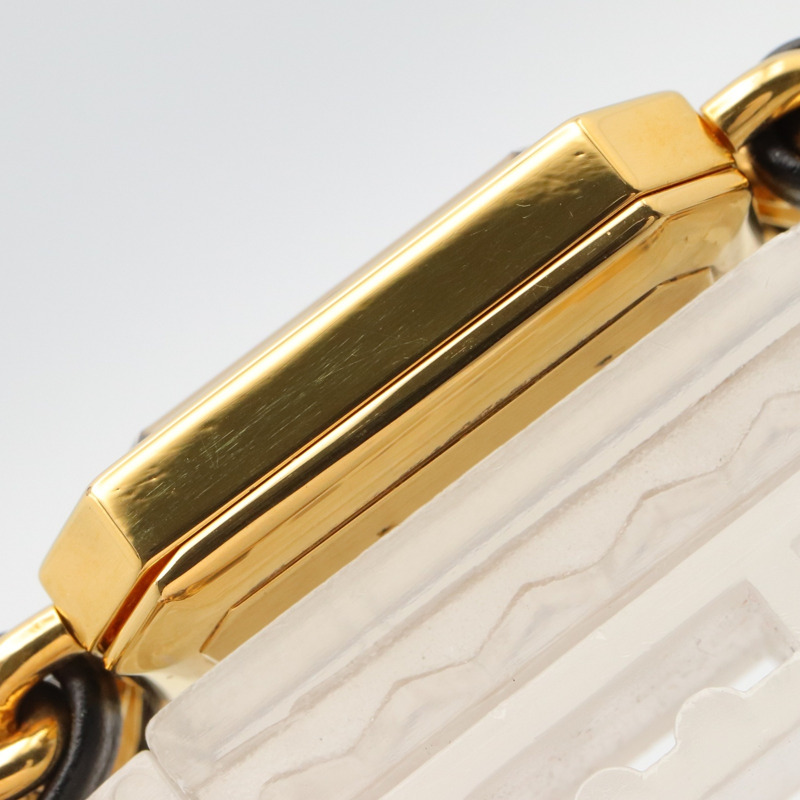 香奈兒 (Chanel) CHANEL Première L 女士腕錶，鍍金 (GP)，皮革錶帶，黑色，H0001-10