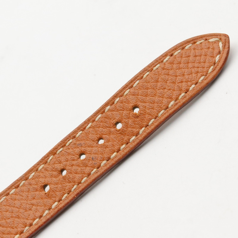 愛馬仕凱莉腕錶，鍍金（GP），皮革錶帶，女士香檳色，KE1.201-12