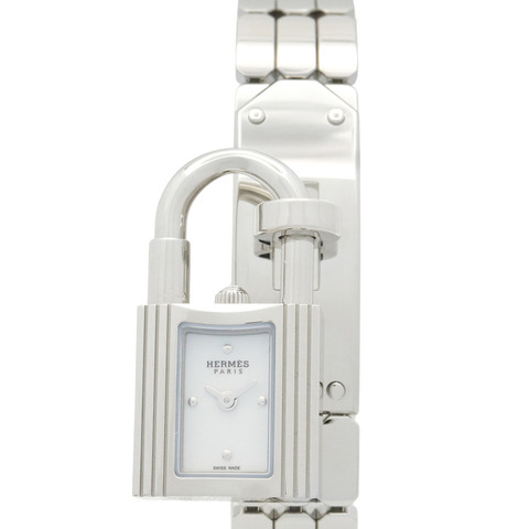 愛馬仕凱莉腕錶，不鏽鋼材質，女士款，白色，KE4.110