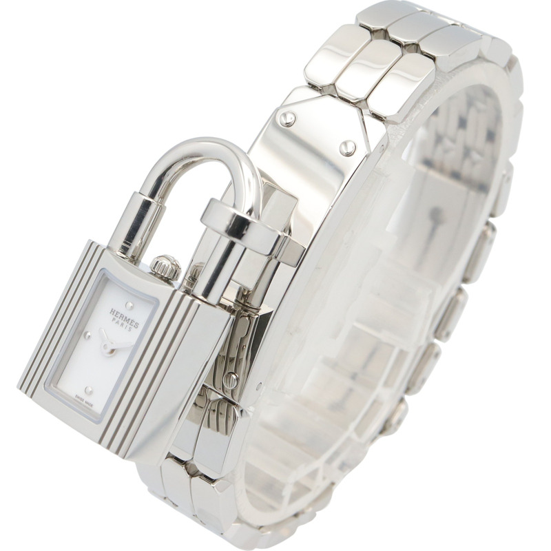 愛馬仕凱莉腕錶，不鏽鋼材質，女士款，白色，KE4.110-1
